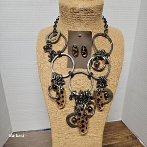 Trèska Silver-tone Metal and Acrylic Statement Necklace